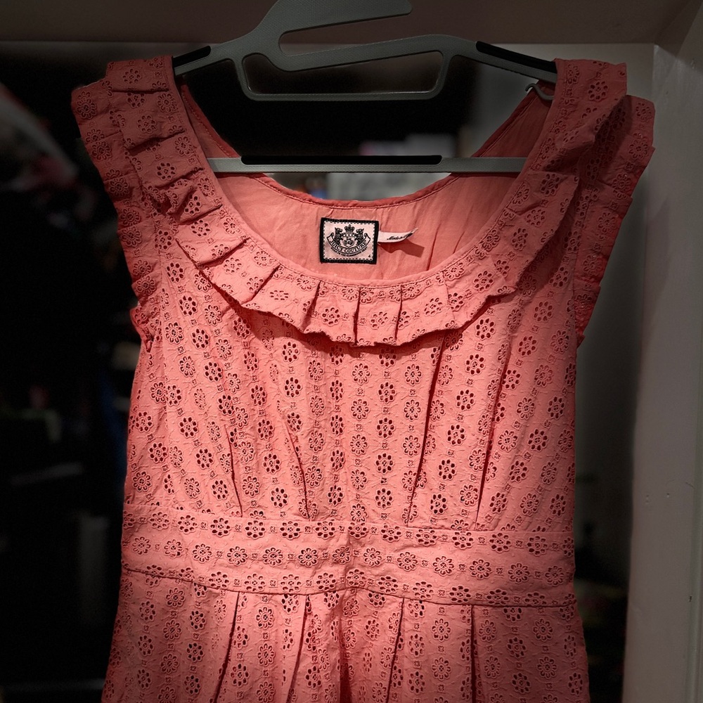 Juicy Couture Pink eyelet dress in size 4.